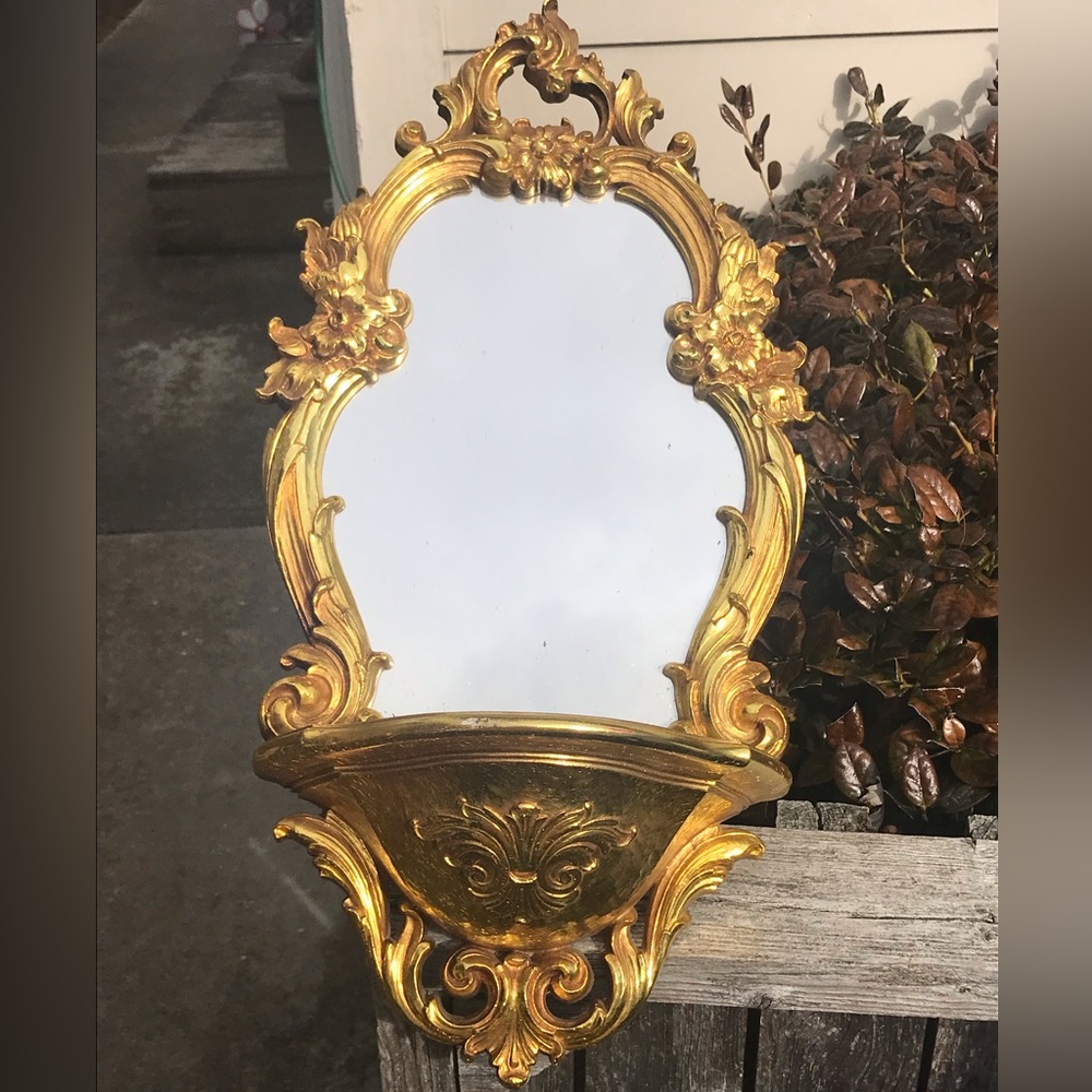 Home interior mirror with shelf